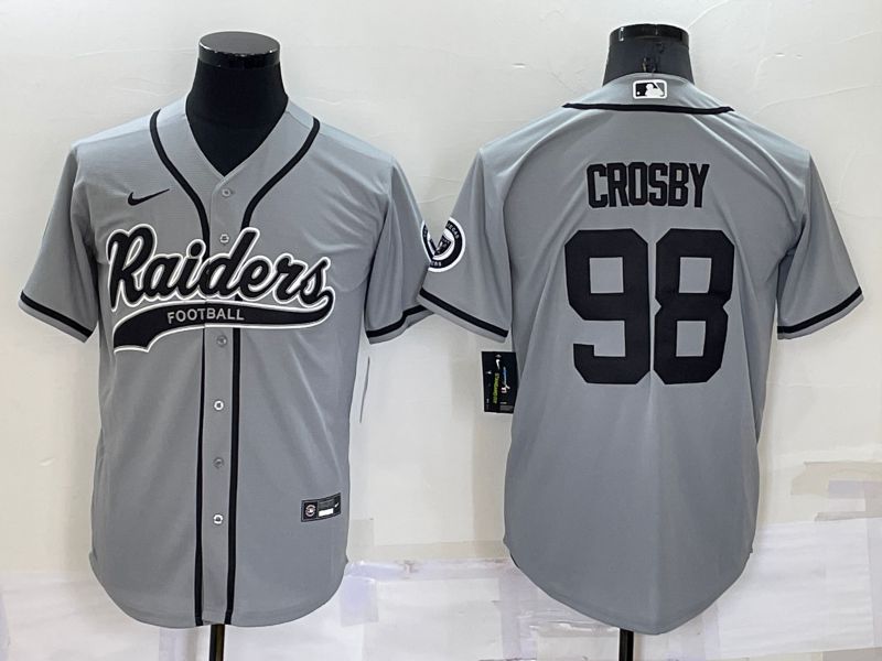 Men Oakland Raiders #98 Crosby Grey Nike Co branded NFL Jersey->oakland raiders->NFL Jersey